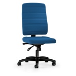 Bürodrehstuhl ohne Armlehnen, Sitz- und Rückenlehne gepolstert, 